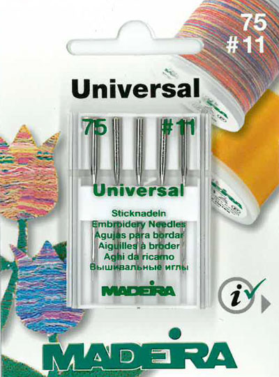 75/11 UNIVERSAL EMBROIDERY NEEDLES x5