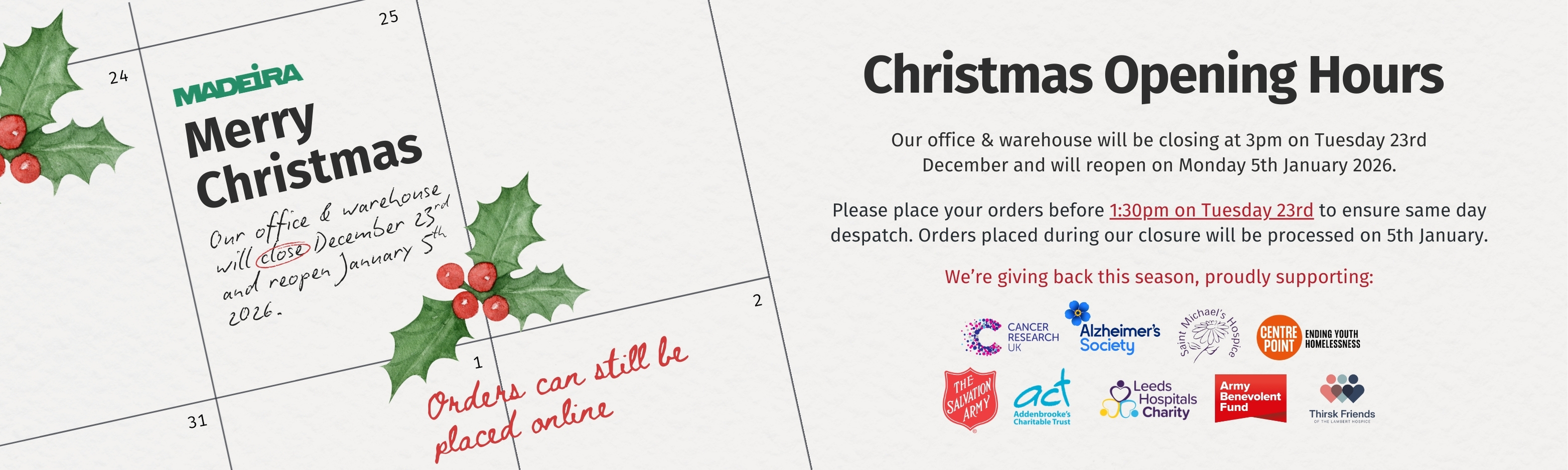 Christmas Closure 2025