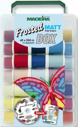 SOFTBOX FROSTED MATT N0.40 40 X 500M SPOOLS + 2 BOBBINFIL, NEEDLES & CD