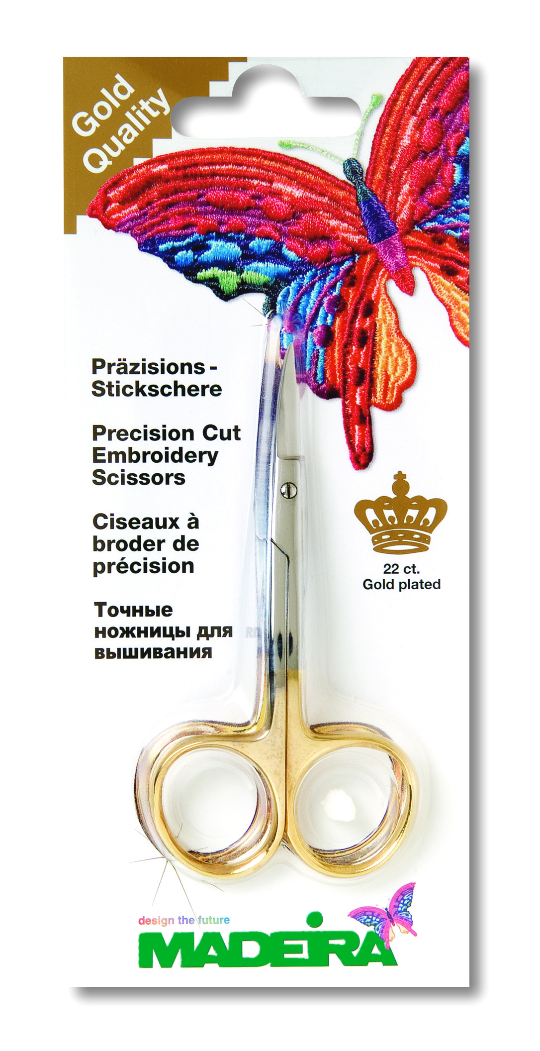 GOLD PLATED - DOUBLE CURVED SCISSORS 4´