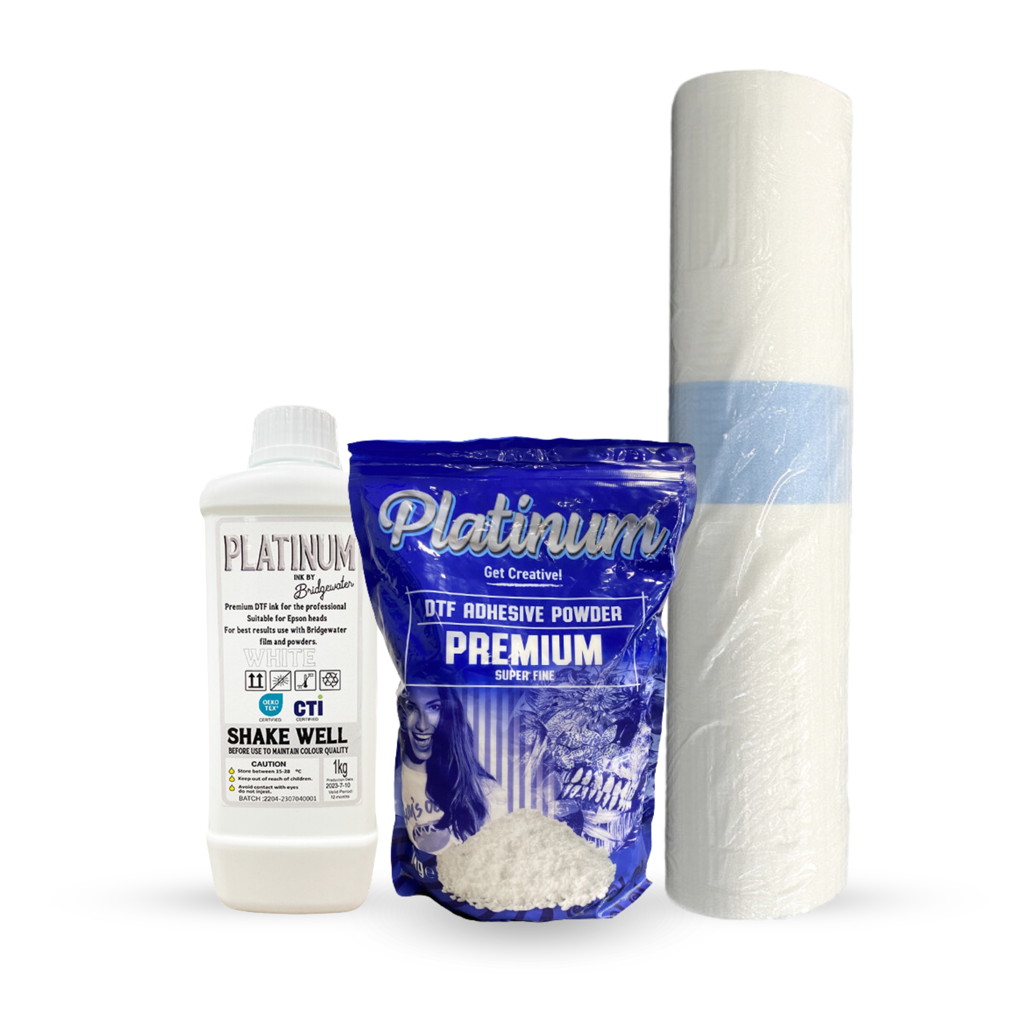 PLATINUM DTF WHITE INK, WHITE POWDER WHITE, FILM