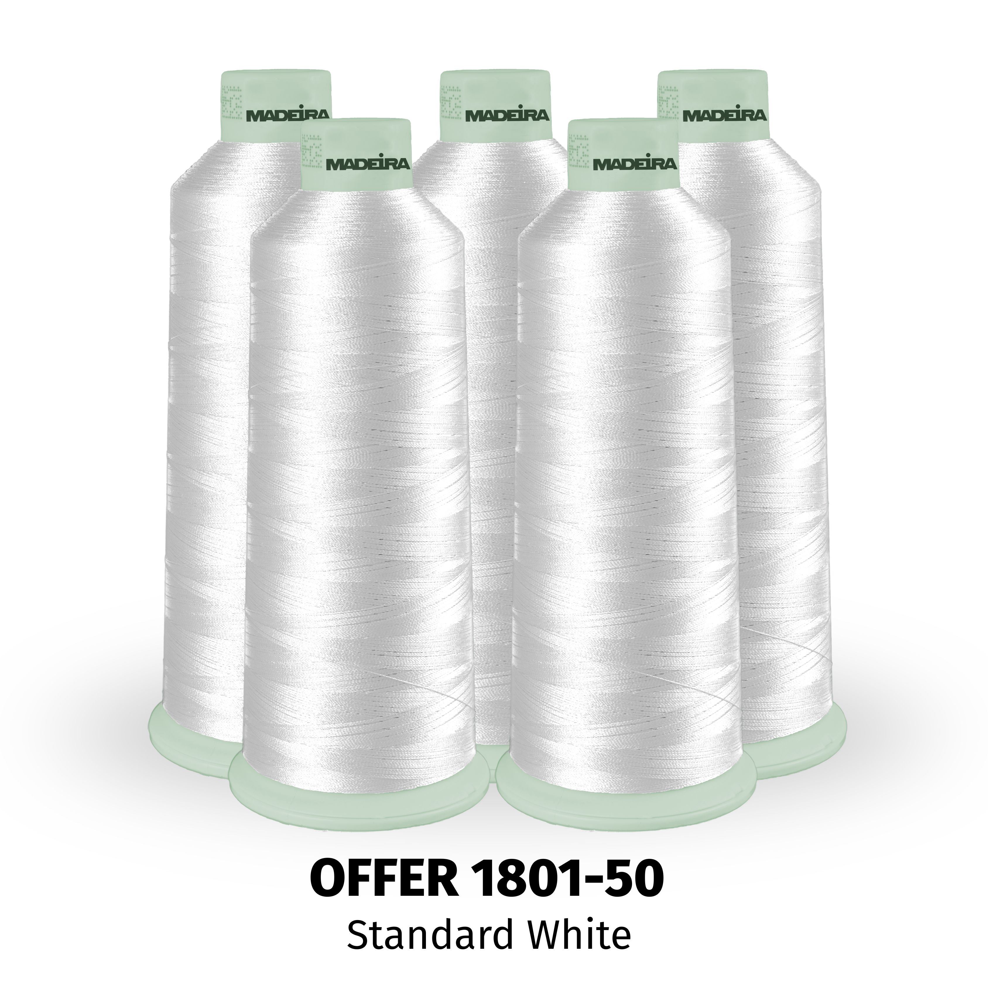 POLYNEON 40 5000M WHITE PACK OF 50 CONES - SPECIAL OFFER (art 918)