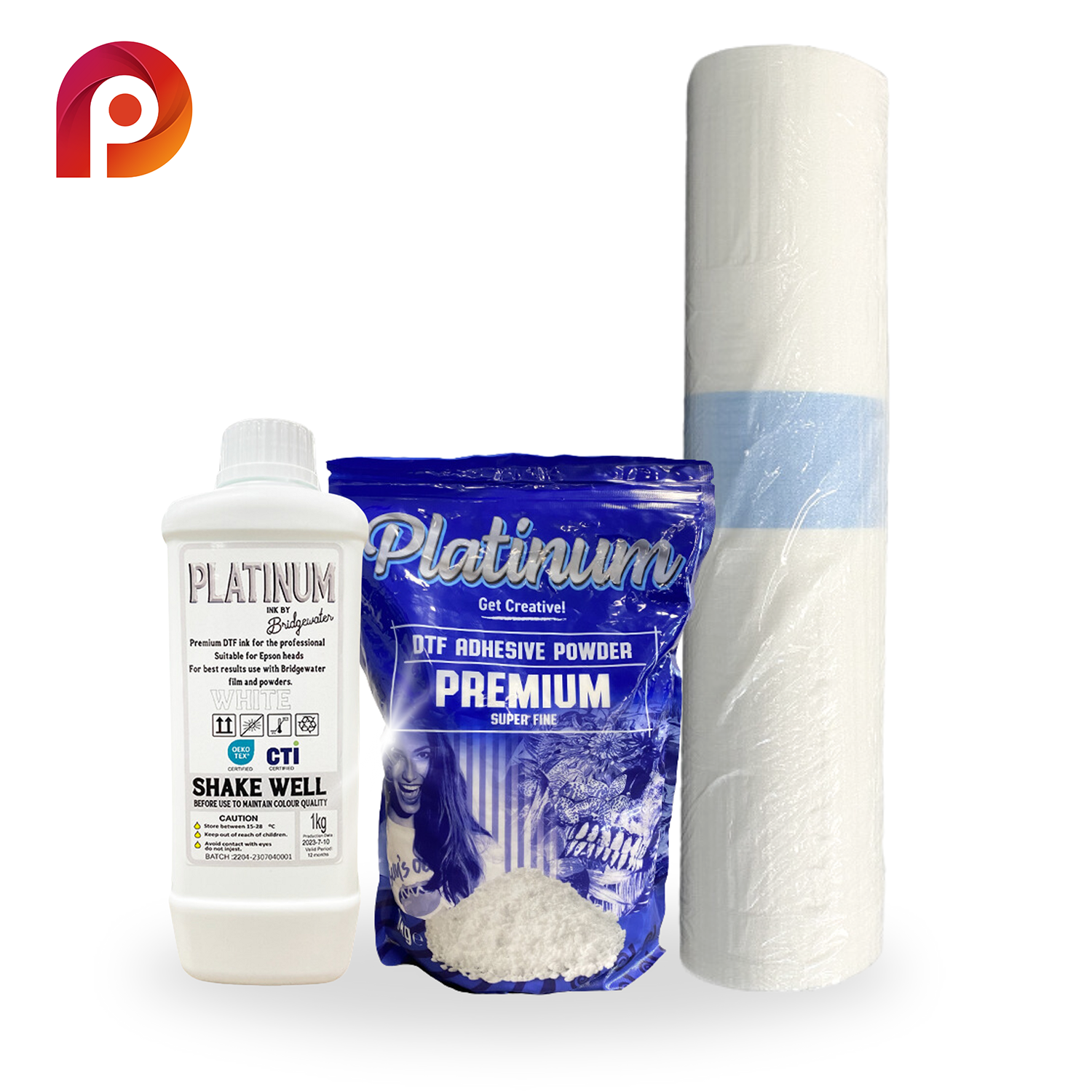 PLATINUM DTF WHITE INK, WHITE POWDER WHITE, FILM