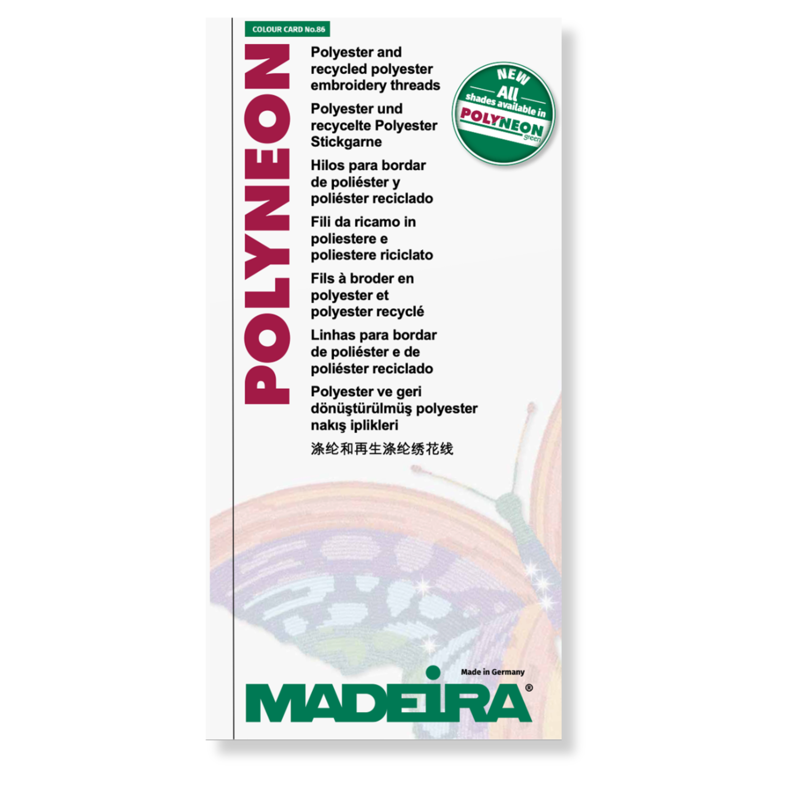 SHADE CARD 85 POLYNEON 40,60,75,FR